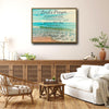 Lord's Prayer Framed Wall Art Beach Ocean Seaside Christian Scripture Print