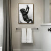 Funny Black Dog Selfie On Toilet Canvas Wall Art Cute Bathroom Decor