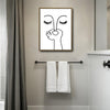 Abstract One Line Art Pinching Nose Face Canvas Wall Art Minimalist Funny Bathroom Wall Decor