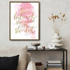 She Believed She Could So She Did Framed Motivational Wall Art Pink Watercolor Quote Print