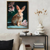 Bunny Pink Floral Dark Canvas Wall Print
