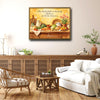 Bless The Food Before Us Amen Canvas Wall Art, Rustic Kitchen Bible Quote Print
