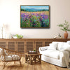 Vibrant Purple Wildflower Meadow Canvas Wall Art Impressionist Country Home Decor