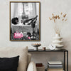 Black Woman Luxury Paris Bathroom Wall Art, Believe In Yourself Afro Lady Eiffel Tower Pink Accent Canvas Decor