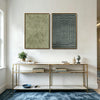 2 Piece Neutral Vintage Linear Abstract Canvas Prints Mid Century Modern Textured Tribal Pattern Wall Art