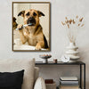 Whimsical German Shepherd Bathroom Poster, Dog Brushing Teeth At Sink Print, Fun Wall Art for Dog Lovers