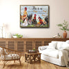 Rooster Chicken Farm Canvas Wall Art, This Is Us A Little Bit Crazy Loud Whole Lot Of Love Horizontal Print, Rustic Farmhouse Country Kitchen Family Wall Decor