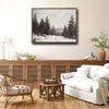Vintage Snowy Pine Forest Winter Framed Wall Art Print