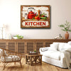 Red Kettle Rustic Kitchen Canvas Wall Art