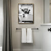 Black And White Highland Cow In Bubble Bathtub Canvas Wall Art Funny Farmhouse Bathroom Wall Decor