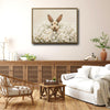 Bunny White Wildflower Field Canvas Wall Art