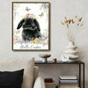 Hello Easter Black Lop Rabbit Canvas Print