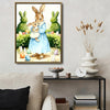 Watercolor Mother Baby Bunny Easter Garden Canvas Wall Art