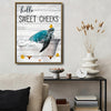 Hello Sweet Cheeks Sea Turtle Canvas, Rustic Funny Bathroom Wall Decor