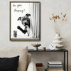 Black & White Funny Pitbull Wall Art Print, Are You Pooping Quote Dog Artwork, Novelty Bathroom Wall Decor