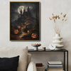Haunted Castle Full Moon Jack‑O‑Lantern Halloween Framed Wall Art Print