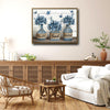 Relax Soak Unwind Blue Hydrangea Butterfly Rustic Bathroom Framed Wall Art