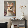 Flower Crown Rabbit Vertical Canvas Wall Art