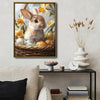 Brown Bunny Wicker Basket Daffodils Easter Eggs Canvas Wall Art