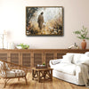 Inspirational Jesus Shepherd Canvas Wall Art, Jesus and Lamb Wildflower Meadow Vintage Oil Painting Style Religious Poster