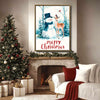 Snowman Deer Bird Merry Christmas Framed Wall Art Christmas Decoration