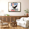 You Look Like The 4th Of July Bald Eagle Canvas Wall Art, Funny Patriotic Eagle Fireworks Canvas Print, Retro Distressed Independence Day Farmhouse Decor
