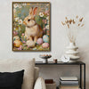 Bunny Pastel Easter Eggs Wildflower Meadow Canvas Wall Art