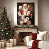 Funny Santa Holding Toilet Paper Rolls Framed Wall Art Christmas Decoration