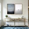 2 Piece Calm Sea Horizon Rowing Man Silhouette Canvas Prints Muted Tone Nordic Coastal Abstract Wall Art