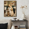 Funny Rabbit Bathroom Toilet Paper Canvas Wall Art