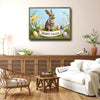 Easter Bunny Spring Floral Canvas Wall Art