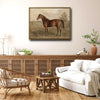 Vintage Brown Horse Antique Landscape Framed Wall Art Print