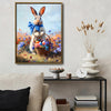 Blue Bow Bunny Easter Canvas Wall Art