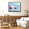 Serene Lotus Zen Canvas Poster, Soft Pastel Water Reflection Motivational Quote Artwork for Yoga Room Bathroom Office Decor