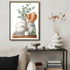 Watercolor Eucalyptus Kitchenware Still Life Framed Wall Art Print