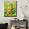 Cute Kitten Shamrock St Patrick Canvas Print