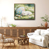 Sleeping White Bunny Easter Canvas Wall Art