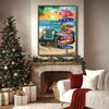 Beach Jeep Sunset Ocean Positive Inspirational Quote Framed Wall Art