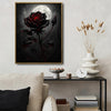 Gothic Dark Rose Moon Wall Art