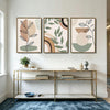 Set of 3 Boho Abstract Leaf Geometric Rainbow Sage Green Framed Wall Art Prints