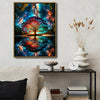 Magical Tree of Life Galaxy Reflection Canvas Wall Art, Colorful Rainbow Tree Lake Milky Way Starry Sky Vertical Print, Fantasy Cosmic Nature Landscape Wall Decor
