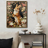 Retro Spring Floral Bunny Canvas Poster, Whimsical Woodland Animal Art Print for Living Room Kids Room Wall Decoration