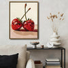 Valentine Disco Strawberry Canvas Wall Art, Retro Funky Red Disco Berry Framed Canvas Print, Romantic Trendy Kitchen Bedroom Aesthetic Wall Decor