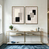 Wabi Sabi Set of 2 Neutral Geometric Abstract Canvas Wall Art Black Beige Wall Decor