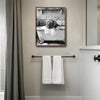 Black And White Highland Cow With Glasses In Bubble Bathtub Canvas Wall Art Funny Farmhouse Bathroom Wall Decor