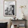 Just Champagne Problems Newspaper Style Wall Art, The New York News Retro Black White Champagne Canvas Print, Trendy Bar Cart Apartment Wall Decor