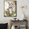 Easter Bunny Holding Egg Basket Canvas Wall Art