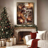 Snowman Reading Newspaper On Toilet Cozy Christmas Framed Wall Art