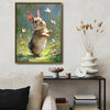 Bunny Butterflies Wildflower Canvas Print