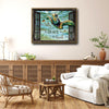 Sea Turtle Underwater Window Canvas Print, Be Silly Be Brave Be Kind Coastal Wall Art